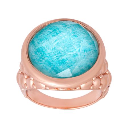 10 ct Quartz & Amazonite Ring