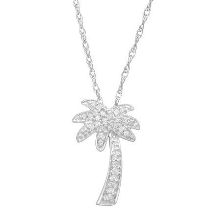 1/10 ct Diamond Palm Tree Pendant