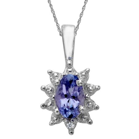 3/8 ct Tanzanite Pendant with Diamond