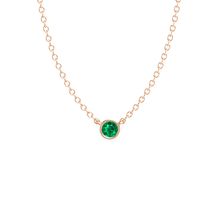 necklace 4mm 14k emerald rose round gold
