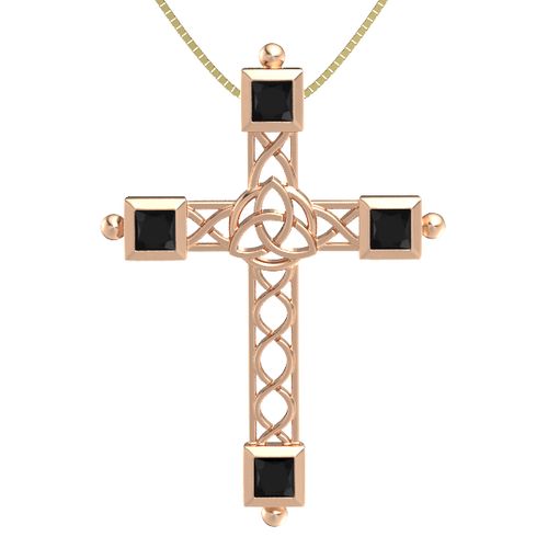 14k Rose Gold Pendant With Black Onyx Triquetra Cross Gemvara - Black Cross Pendant Meaning 14k Rose Gold Pendant With Black Onyx Triquetra Cross Gemvara - Black Cross Pendant Meaning