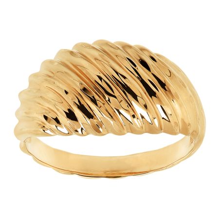 Ribbed Swirl Dome Ring