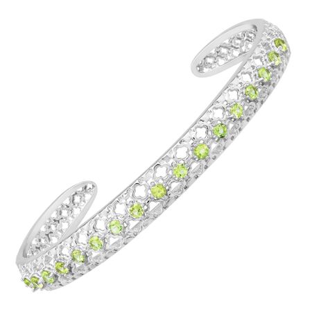 2 ct Peridot Cut-Out Cuff Bracelet