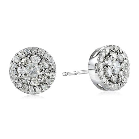 1/2 ct Diamond Cluster Stud Earrings