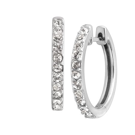 Petite Hoop Earrings with Crystals