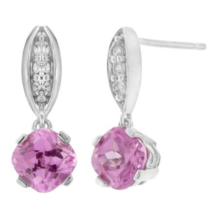 Pink Drop Earrings with Cubic Zirconia