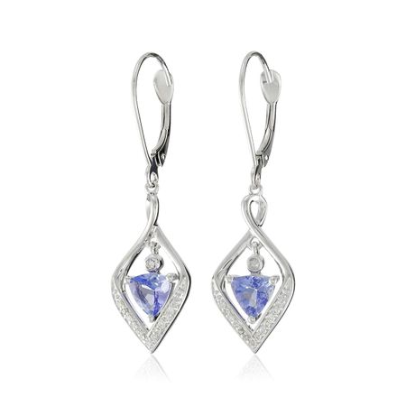Tanzanite & 1/10 ct Diamond Floater Earrings