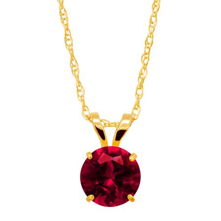 1 ct Ruby Round-Cut Solitaire Pendant