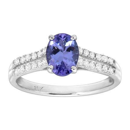 1 3/8 ct Tanzanite & 1/5 ct Diamond Ring