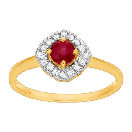 1/3 ct Ruby Ring with Diamonds