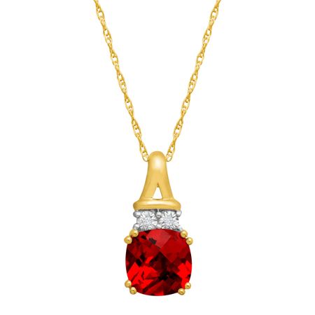 1 3/4 ct Ruby Pendant with Diamonds