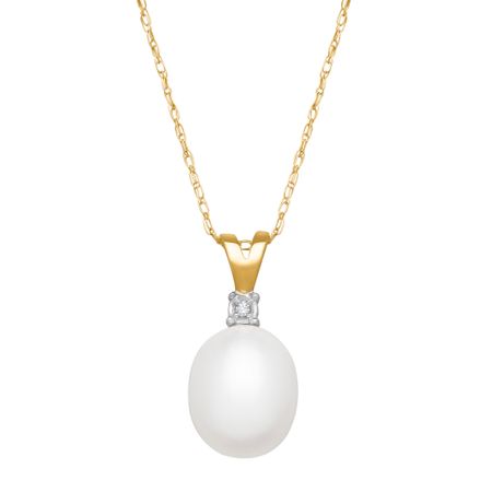 Pearl Pendant with Diamond