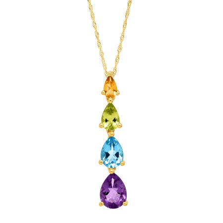 2 3/8 ct Multi-Stone Journey Drop Pendant