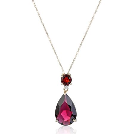Garnet Pear Pendant with Diamond