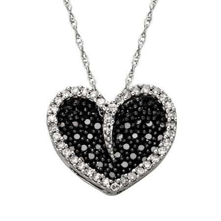 3/8 ct Black & White Diamond Pendant