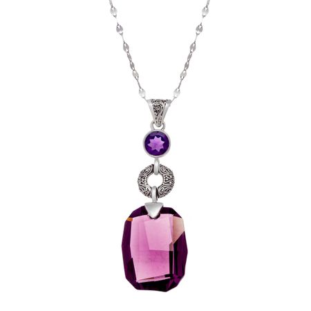 Pendant with Purple Swarovski Crystal & Purple