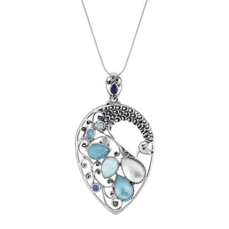 Multi-Stone Doublet Peacock Pendant