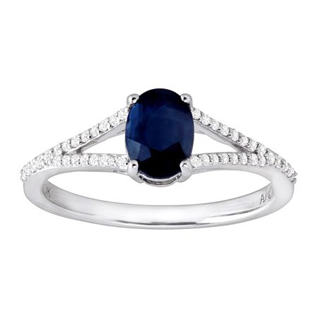 1 ct Kanchanaburi Sapphire & 1/8 ct Diamond Ring