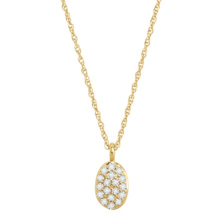 1/10 ct Diamond Oval Pendant