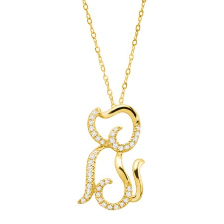 1/10 ct Diamond Open Dog Pendant