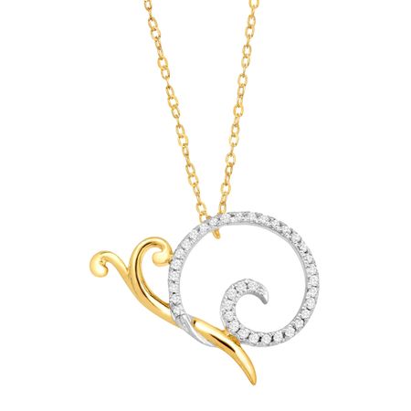1/10 ct Diamond Snail Necklace