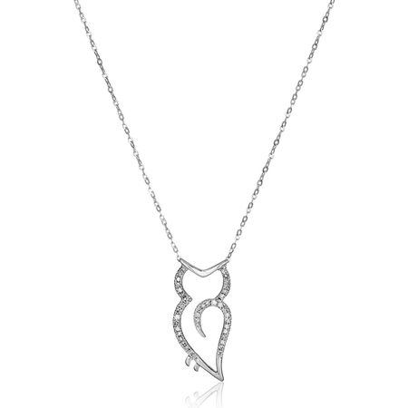 1/10 ct Diamond Owl Pendant