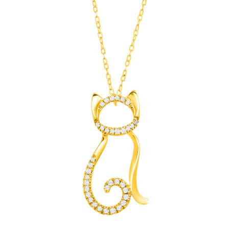 1/10 ct Diamond Cat Pendant