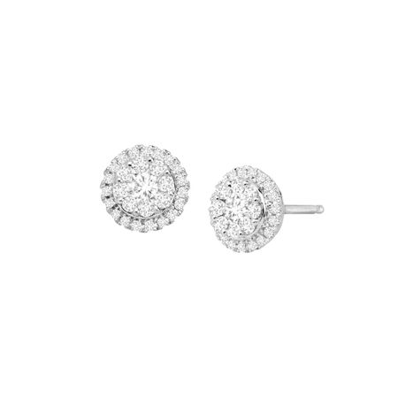 1/2 ct Diamond Halo Stud Earrings