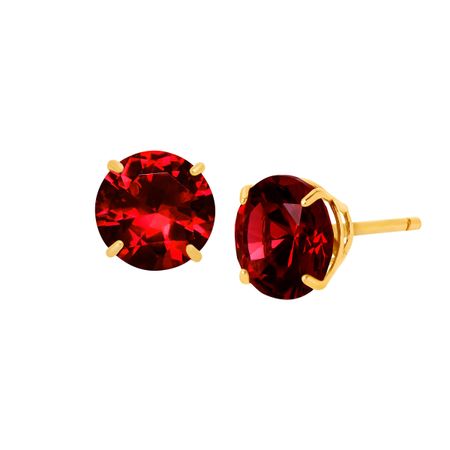 2 ct Ruby Round-Cut Stud Earrings