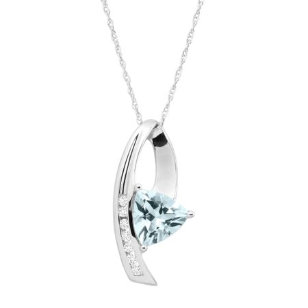 1 1/10 ct Aquamarine Pendant with Diamonds
