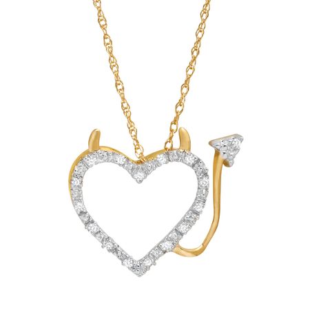 Devil Heart Pendant with Diamonds