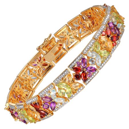 13 ct Multi Semi-Precious Stone Bracelet with Diamonds