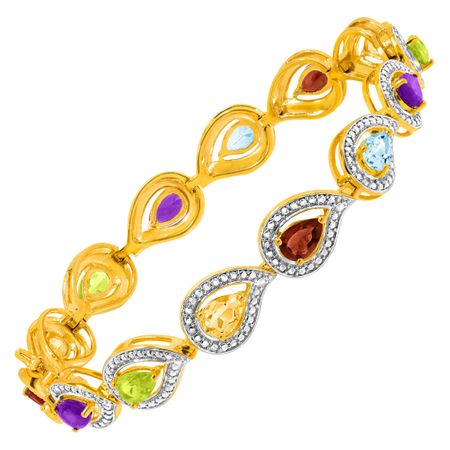 4 7/8 ct Multi Semi-Precious Stone Bracelet with Diamonds