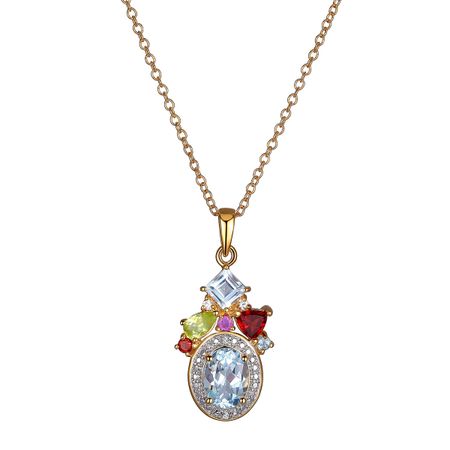 2 ct Multi Semi-Precious Stone Pendant with Diamonds