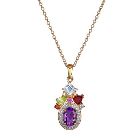 1 3/4 ct Multi Semi-Precious Stone Pendant with Diamonds