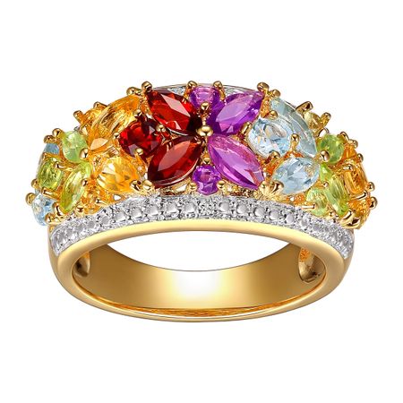 2 ct Multi Semi-Precious Stone Ring with Diamonds
