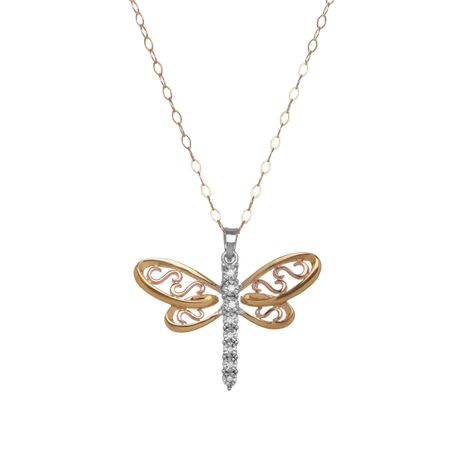 Filigree Dragonfly Pendant with Diamonds