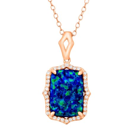 2 3/4 ct Blue Opal & White Topaz Pendant