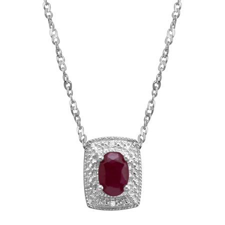 5/8 ct Ruby Pendant with Diamonds
