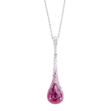 Elongated Teardrop Pendant with Swarovski Crystals