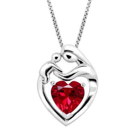 2 1/5 ct Ruby Mother & Child Pendant