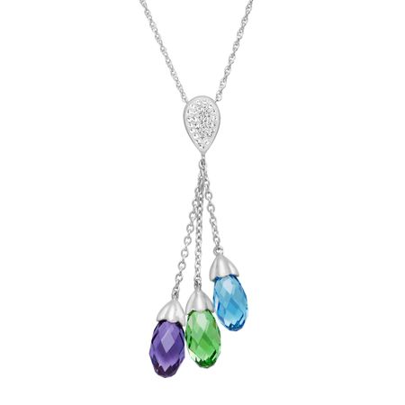 Lariat Pendant Necklace with Swarovski Crystals