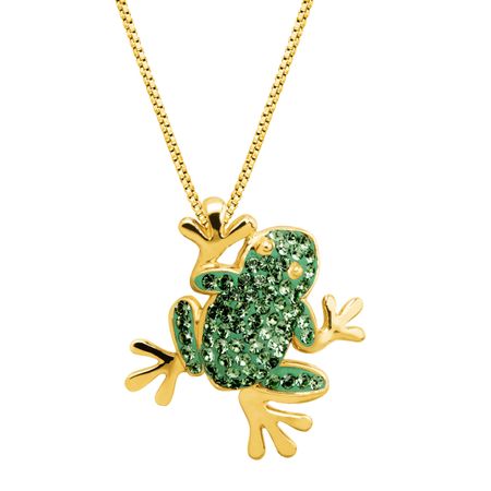 Frog Pendant with Swarovski Crystals
