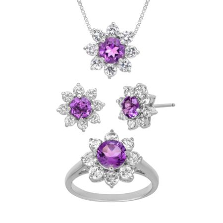 5 7/8 ct Amethyst & White Sapphire Set