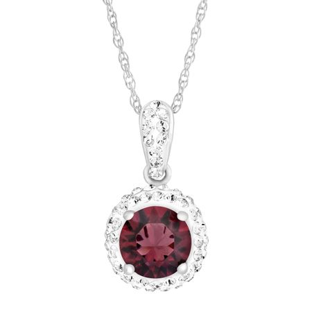 January Pendant with Burgundy Swarovski Crystal