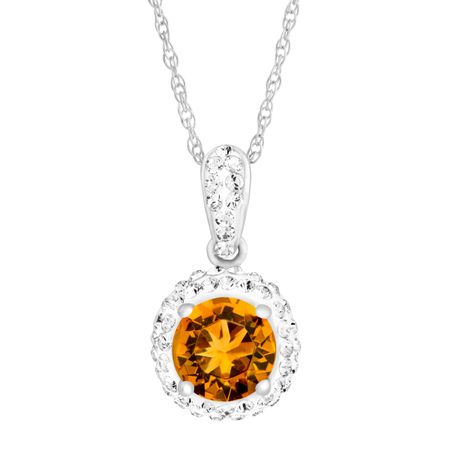November Pendant with Yellow Swarovski Crystal