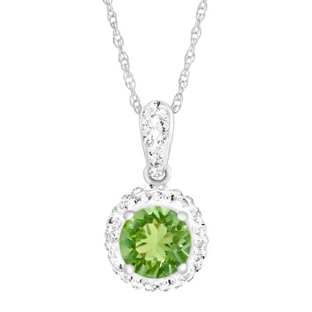 August Pendant with Green Swarovski Crystal