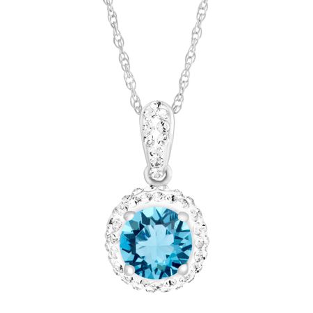 March Pendant with Light Blue Swarovski Crystal