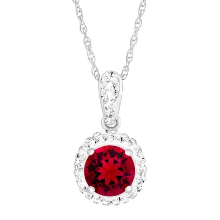 July Pendant with Red Swarovski Crystal