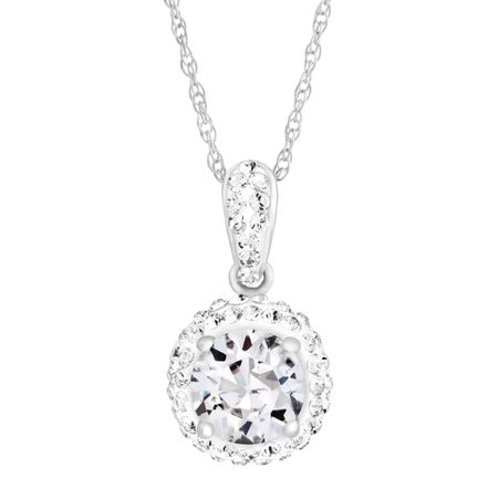 April Pendant with White Swarovski Crystal